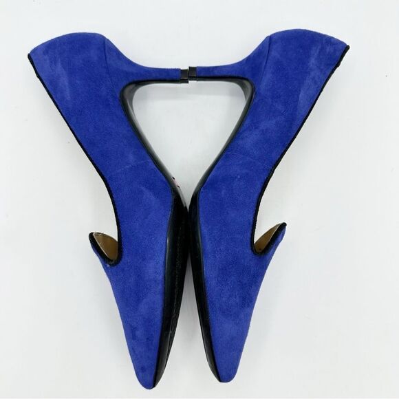 Isaac Mizrahi New York Joy Cobalt Blue Suede Pump Kitten Heel Pointed Toe Sz 7.5 - Picture 3 of 13